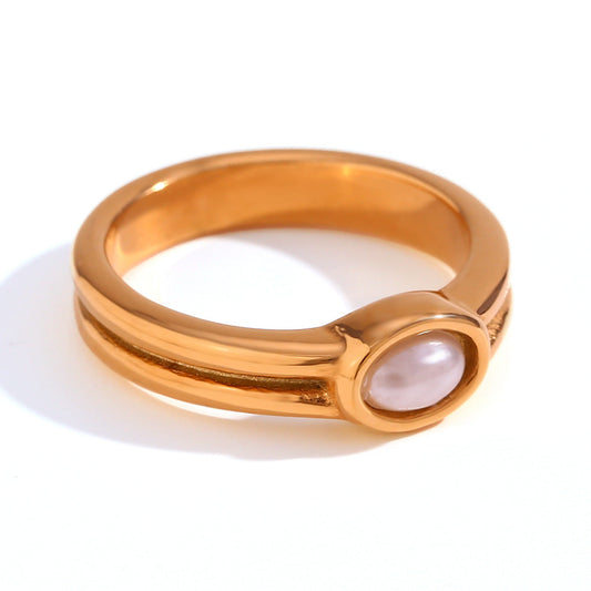 Benita - Anillo Dorado con Perla