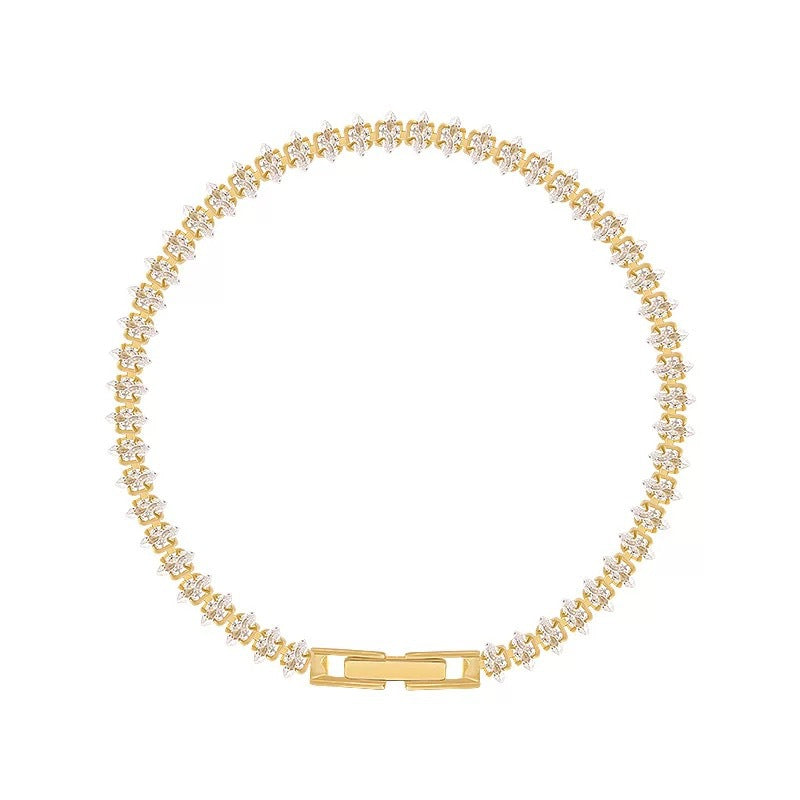 Estefanía - Brazalete Tenis Dorado