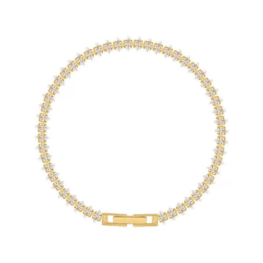 Estefanía - Brazalete Tenis Dorado