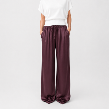 Isabel - Pantalón Satén de Pierna Ancha