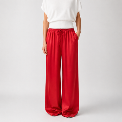 Isabel - Pantalón Satén de Pierna Ancha