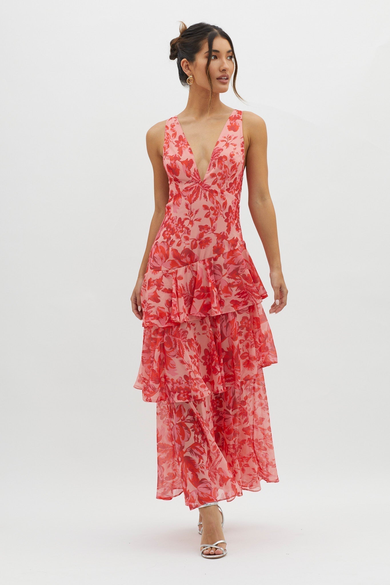 Lisa - Vestido Maxi Floral con Volantes