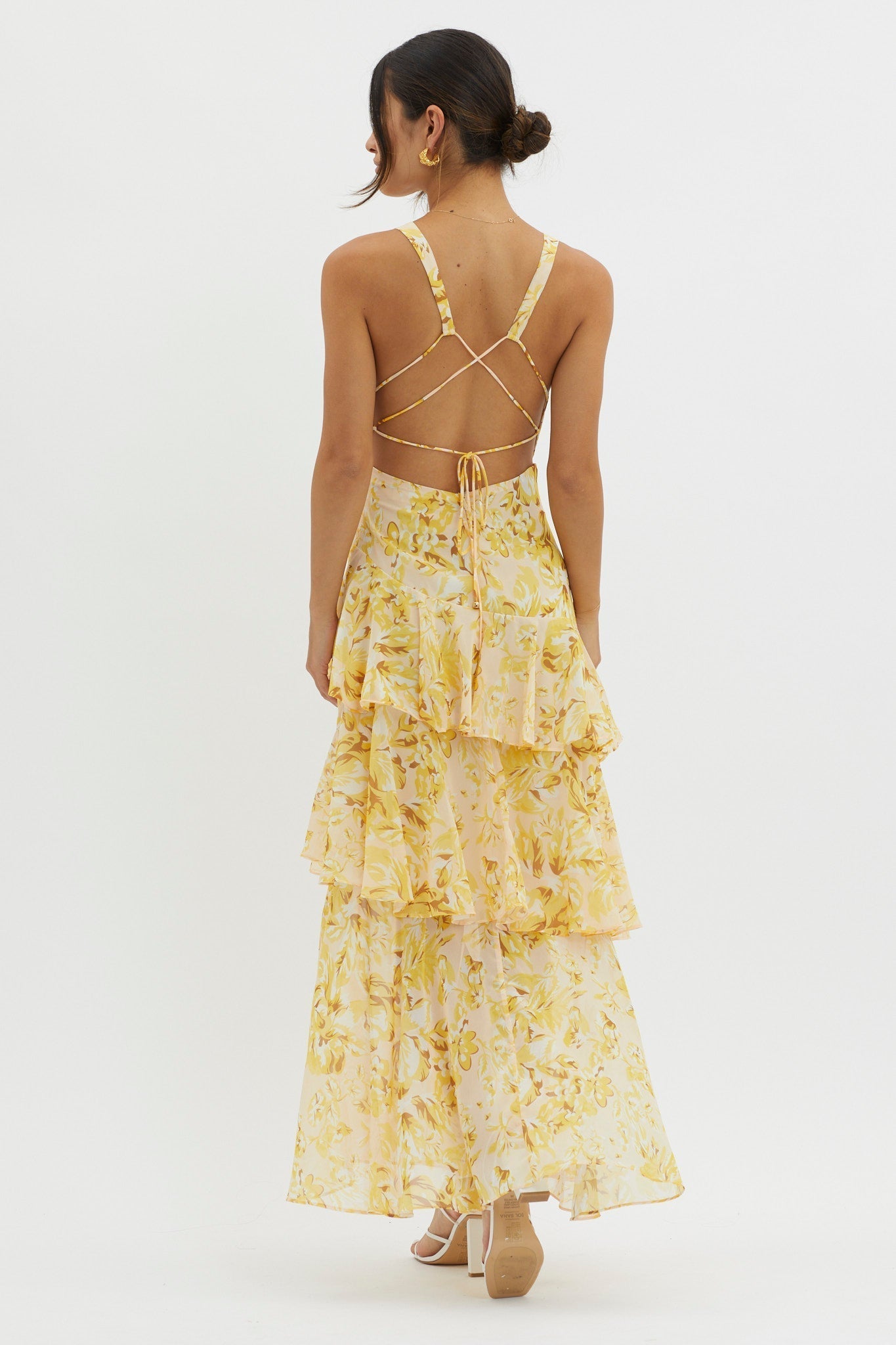 Lisa - Vestido Maxi Floral con Volantes