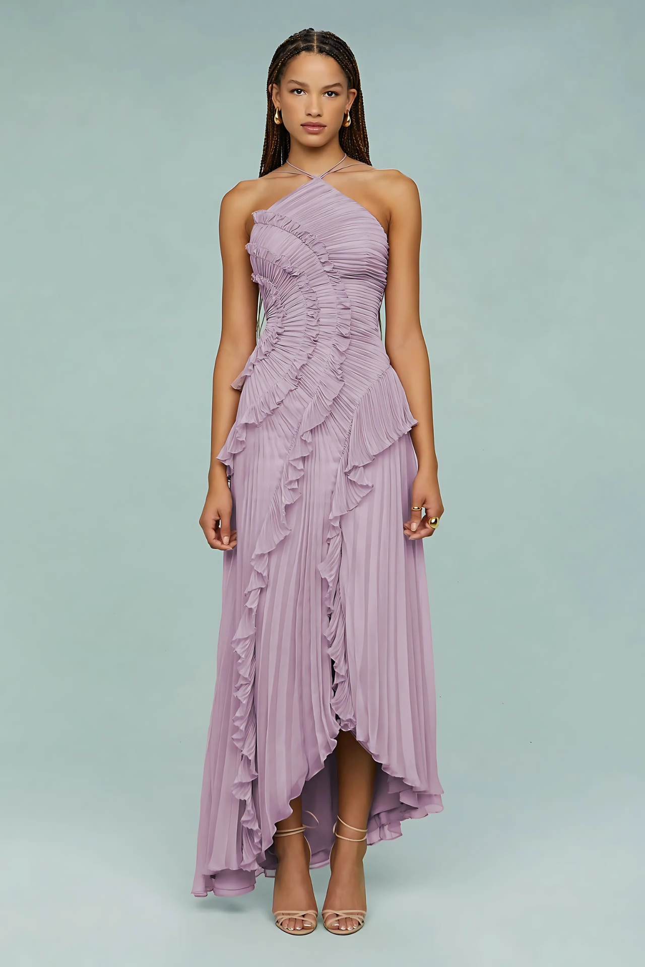 Paula - Vestido con Volantes en Espiral