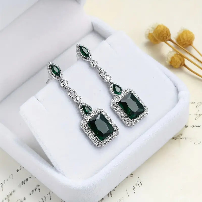 Sandra - Pendientes Clarion Verdancia | Oro Blanco