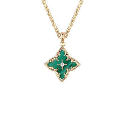 Graciela - Collar con Colgante de Trébol de Esmeralda | Dorado