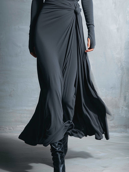 Noémie - Vestido Maxi con Nudo Lateral