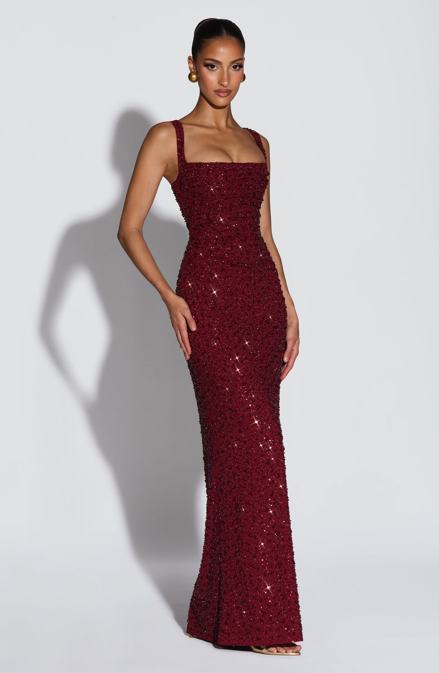 Rosalinda - Vestido Maxi con Escote Cuadrado