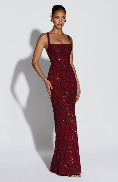 Rosalinda - Vestido Maxi con Escote Cuadrado
