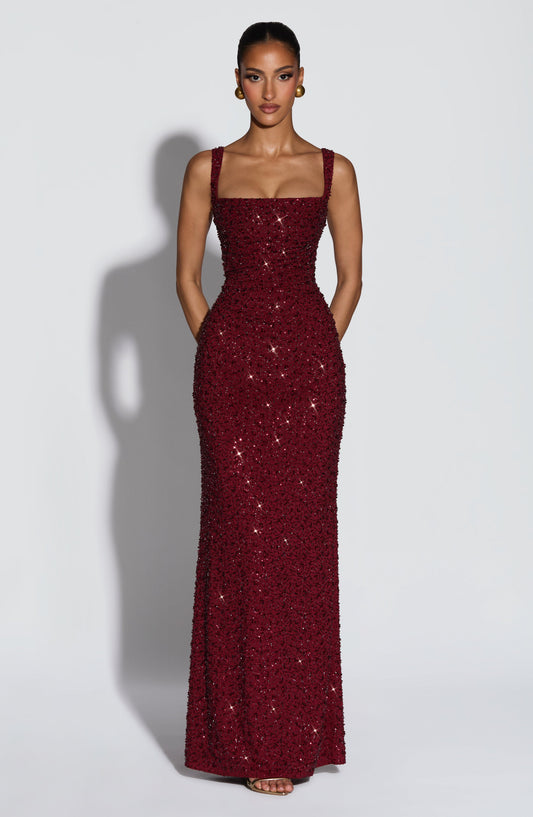 Rosalinda - Vestido Maxi con Escote Cuadrado