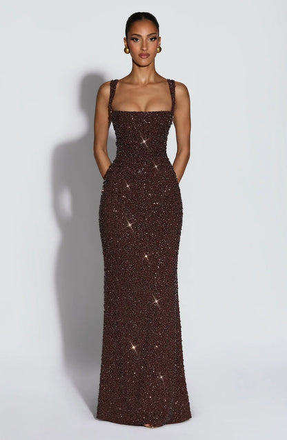 Rosalinda - Vestido Maxi con Escote Cuadrado