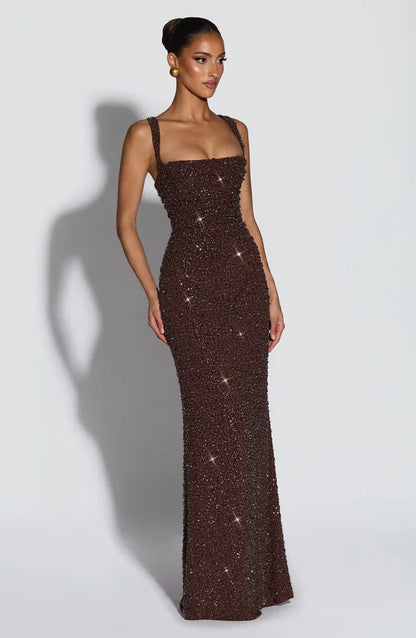 Rosalinda - Vestido Maxi con Escote Cuadrado