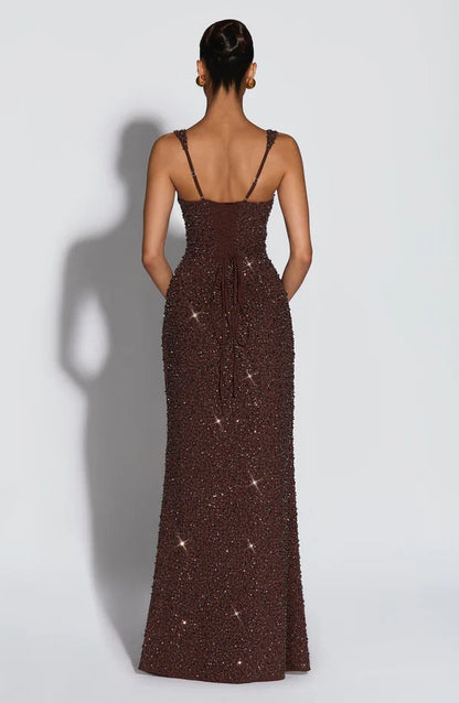 Rosalinda - Vestido Maxi con Escote Cuadrado