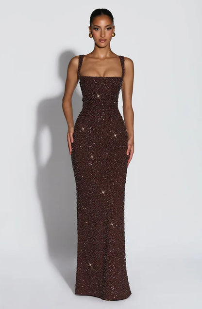 Rosalinda - Vestido Maxi con Escote Cuadrado