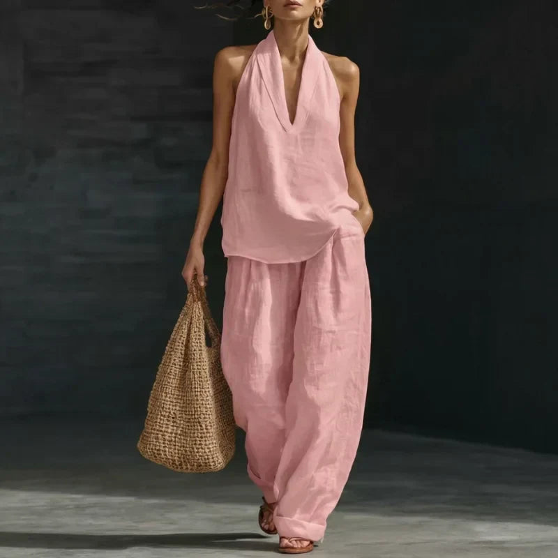 Ainhoa - Conjunto de Dos Piezas con Textura de Lino