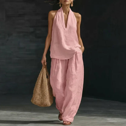 Ainhoa - Conjunto de Dos Piezas con Textura de Lino