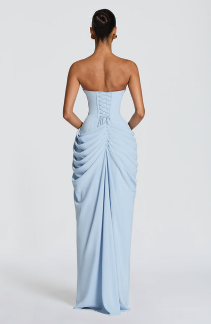 Diana - Vestido Maxi Elegante con Drapeado y Abertura Alta