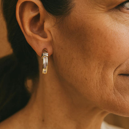 Vintage - Pendientes Dorados con Diamantes
