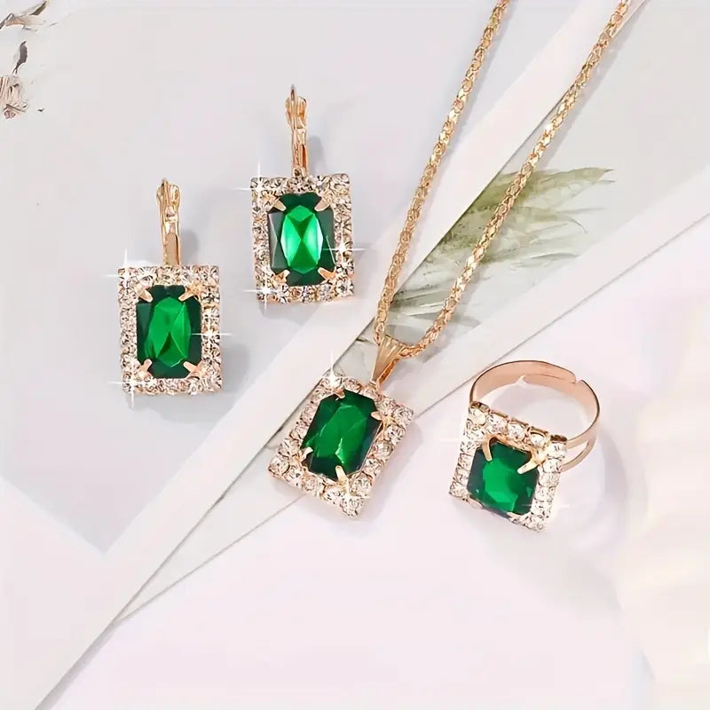 Aurelia - Set de Joyas Sylvara Greenveil | Oro Blanco