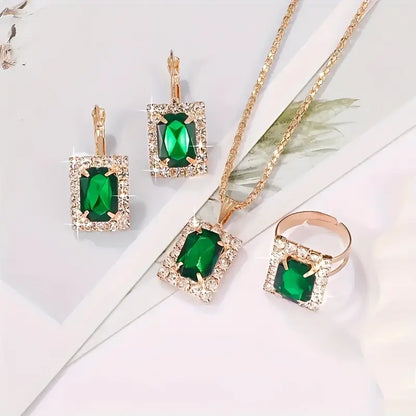 Aurelia - Set de Joyas Sylvara Greenveil | Oro Blanco