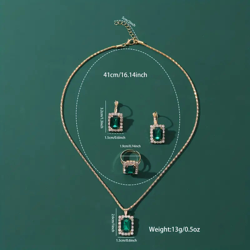 Aurelia - Set de Joyas Sylvara Greenveil | Oro Blanco