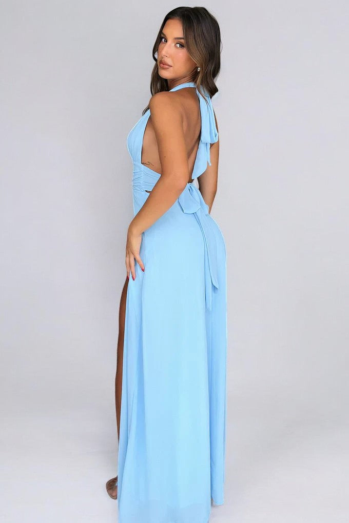 Nerea - Vestido Maxi Halter con Abertura