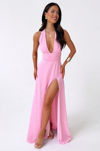 Nerea - Vestido Maxi Halter con Abertura