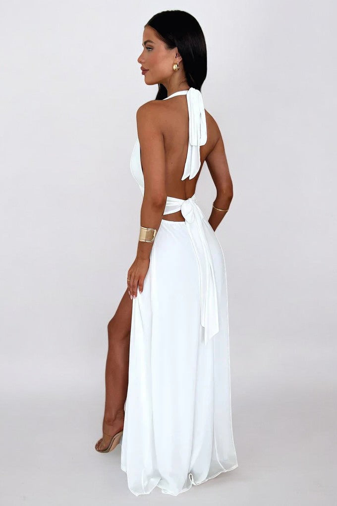 Nerea - Vestido Maxi Halter con Abertura