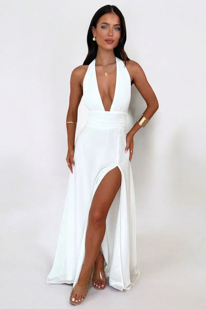 Nerea - Vestido Maxi Halter con Abertura
