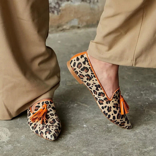 Nerina - Mocasines Penny con Estampado de Leopardo