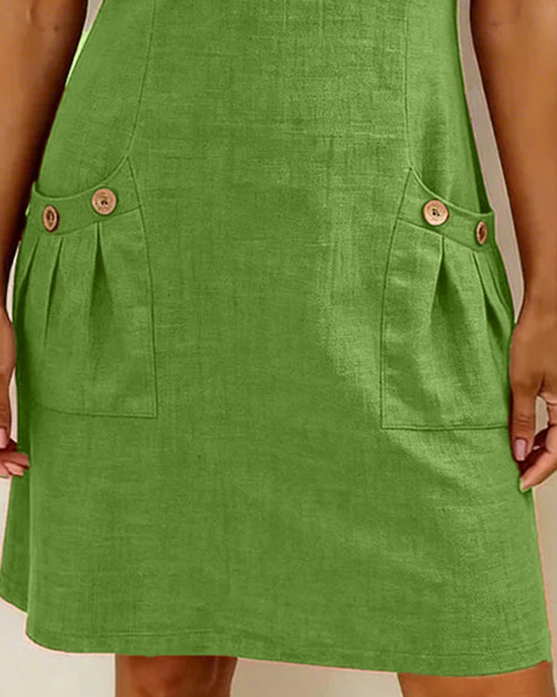 Elena - Vestido de Algodón con Bolsillo de Cremallera