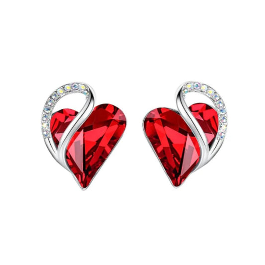 Aretes de Rubí Corazón Infinito