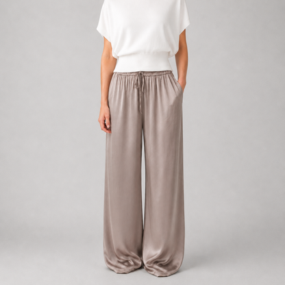 Isabel - Pantalón Satén de Pierna Ancha