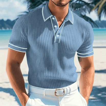 Polo de punto acanalado para hombre