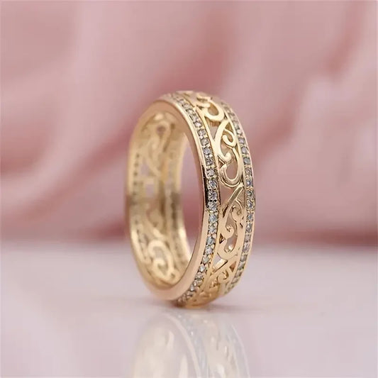 Casiana - Anillo Dorado Calado