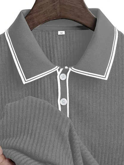 Polo de punto acanalado para hombre