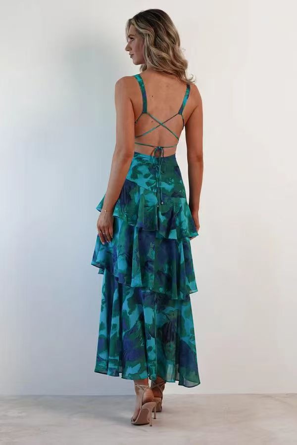 Lisa - Vestido Maxi Floral con Volantes