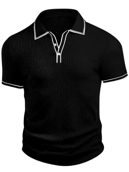 Polo de punto acanalado para hombre