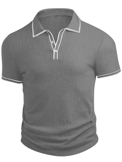 Polo de punto acanalado para hombre