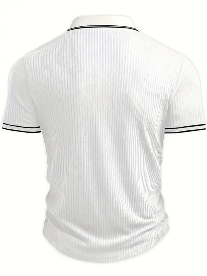 Polo de punto acanalado para hombre