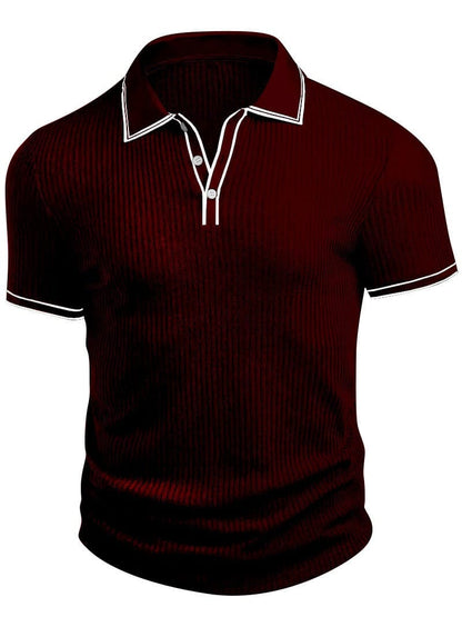Polo de punto acanalado para hombre