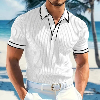 Polo de punto acanalado para hombre