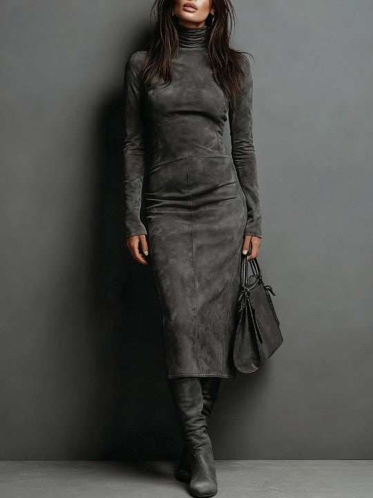 Linn - Vestido Midi de Ante