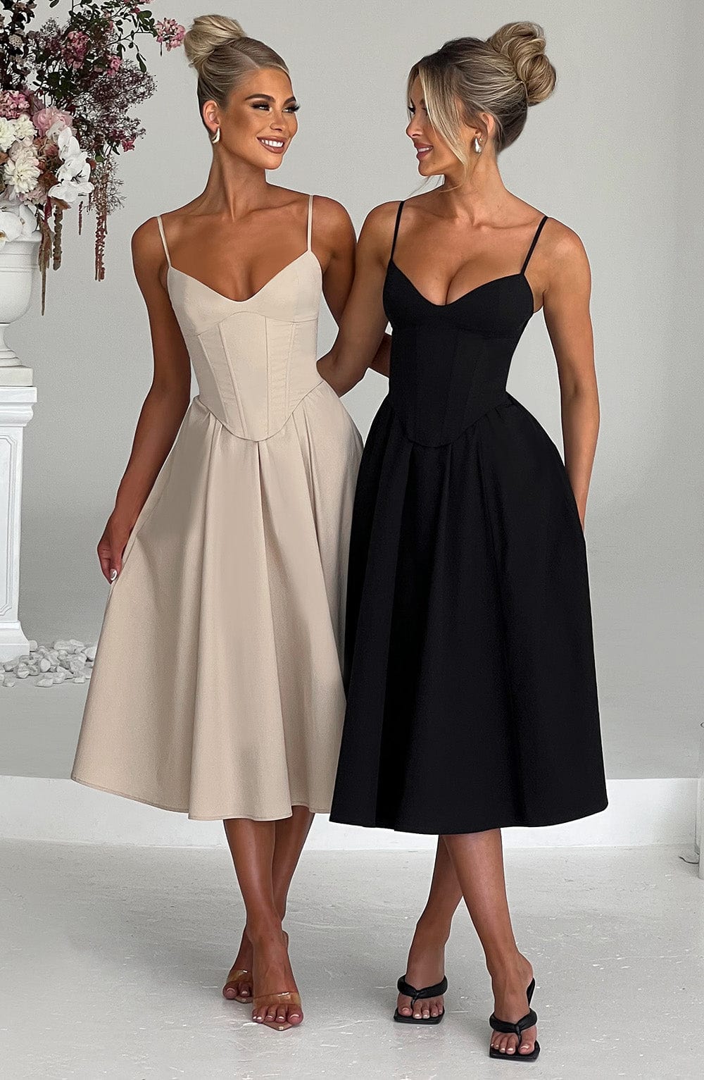Marta - Vestido Midi Elegante Estilo Corsé