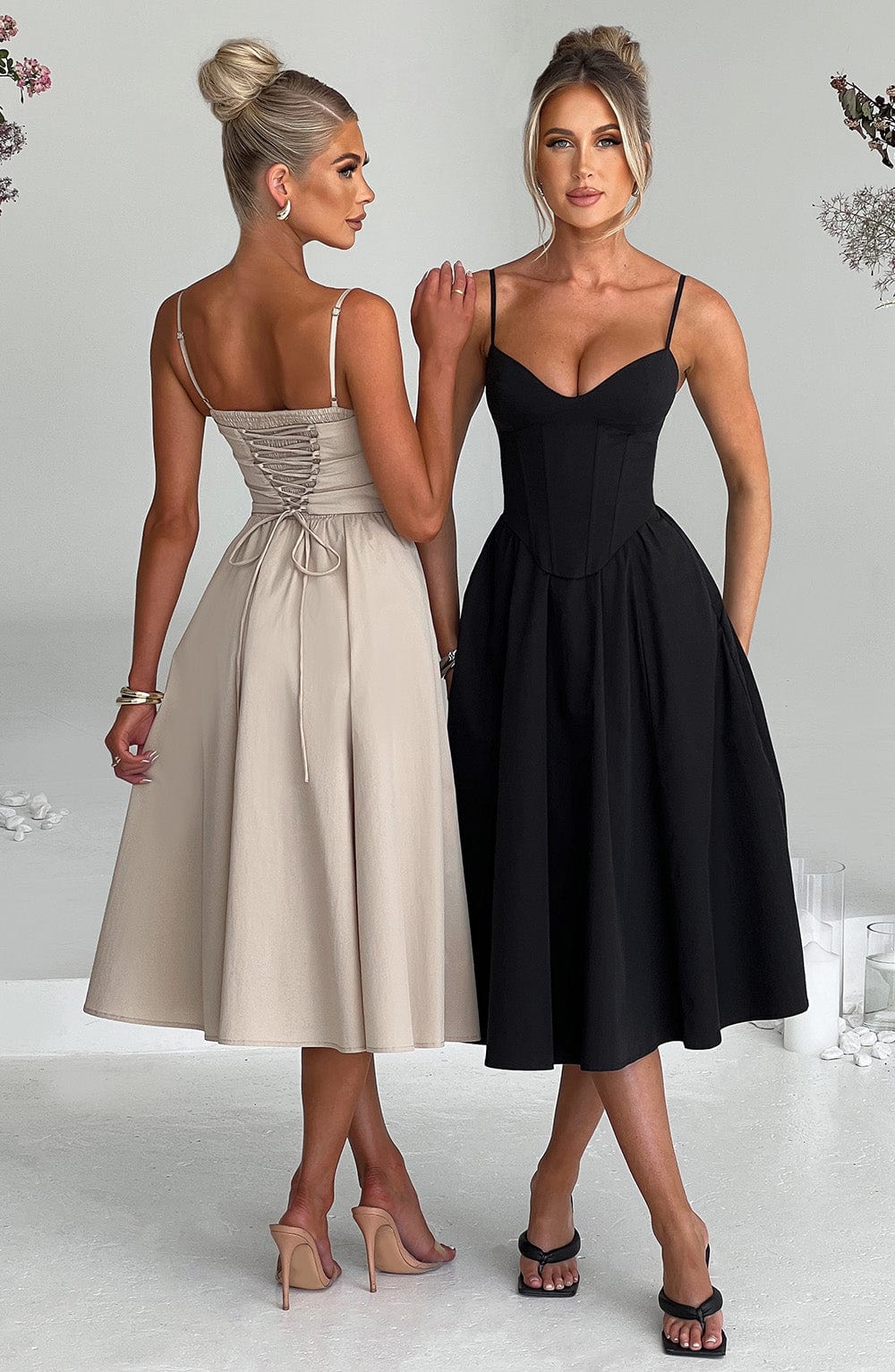 Marta - Vestido Midi Elegante Estilo Corsé