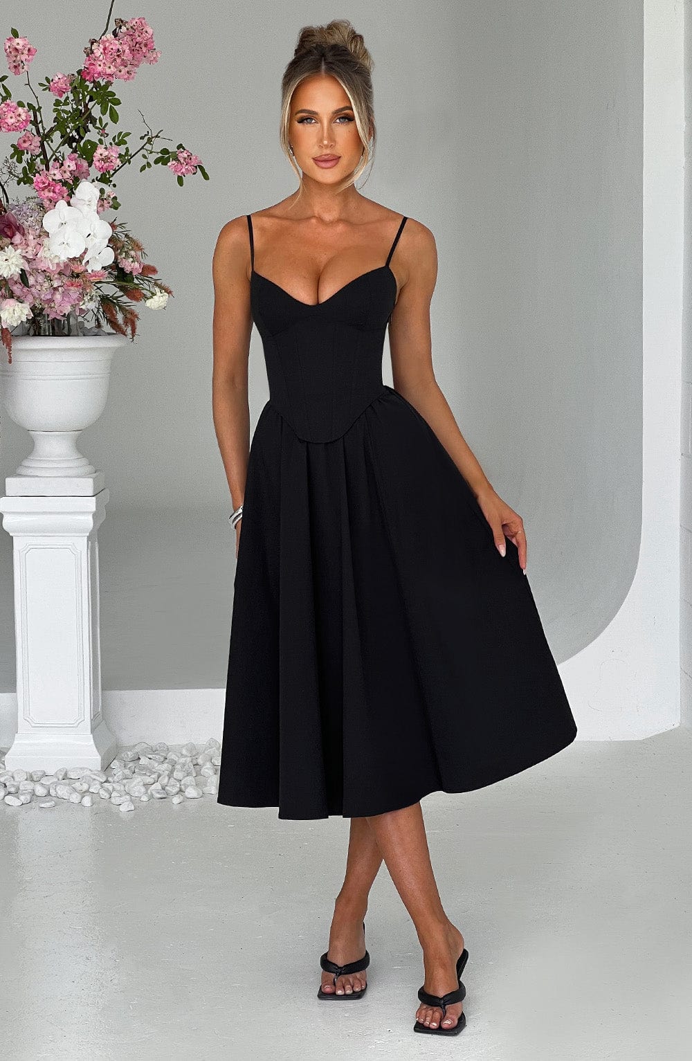 Marta - Vestido Midi Elegante Estilo Corsé