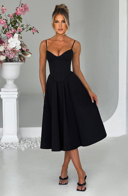 Marta - Vestido Midi Elegante Estilo Corsé