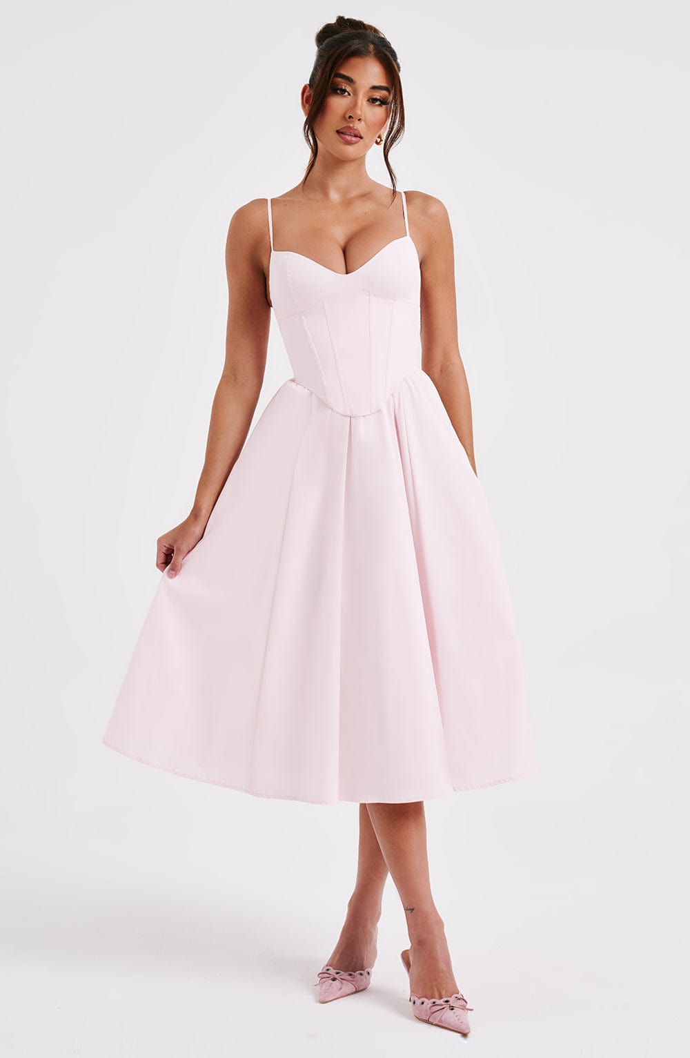 Marta - Vestido Midi Elegante Estilo Corsé