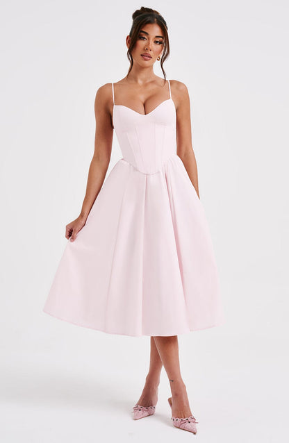 Marta - Vestido Midi Elegante Estilo Corsé