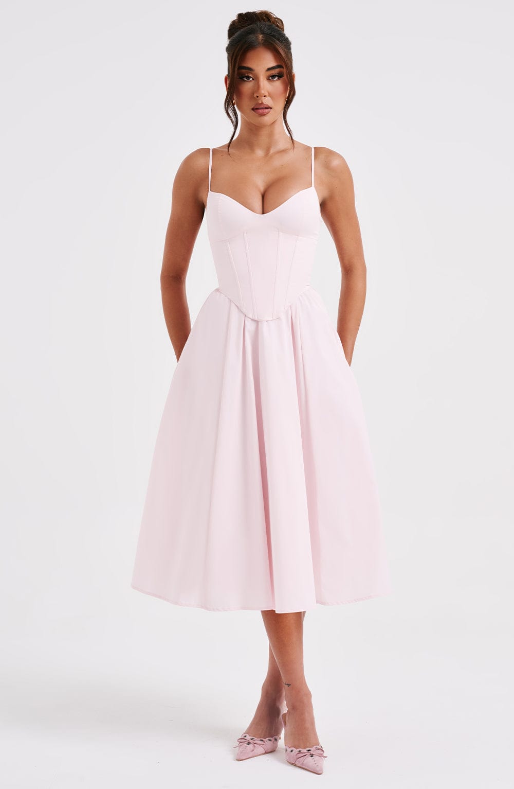 Marta - Vestido Midi Elegante Estilo Corsé